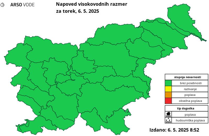 Napoved hidrološka za dan1 - slika 